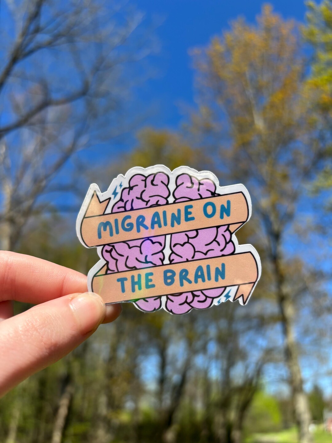 Migraine Sticker, Laptop Decal, Water Resistant Sticker, Water Bottle ...