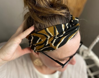 Haarband mit Draht aus Viskose / Stirnband für Damen / Haar Accessoires / Headband im Vintage Look / Geschenk für Mama