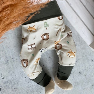 Pumphose Babyhose / Mitwachshose für Babys und Kleinkinder / Motiv Waldtiere / Fuchs / Eule / bequeme Kinderhose / Unisex Bild 9