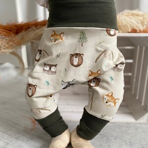 Pumphose Babyhose / Mitwachshose für Babys und Kleinkinder / Motiv Waldtiere / Fuchs / Eule / bequeme Kinderhose / Unisex Bild 7