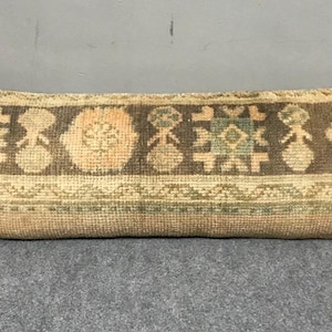 11x49 Extra Long Pillow Cover Cushion ,  Vintage Rug Pillow Cover , Bohemian Lumbar Cushion Cover wool Lumbar , Lumbar Pillow Boho Lumbar