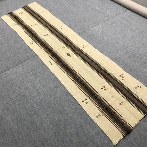 Brown Black and gray runner rug , Striped runner rug , Natural runner rug , Hallway runner rug , Vintage runner rug , Farmhouse runner rug