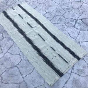 Striped Kilim Rug: 4.4x5.0 ft, Cream & Brown, Wool Square Rug