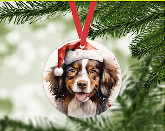 Santa Dog 4 Christmas Border Collie Digital PNG - Ornaments, Holiday Gift Tags, DIY Crafts, Handmade Gifts - Pet Sitter, Walker Thank You