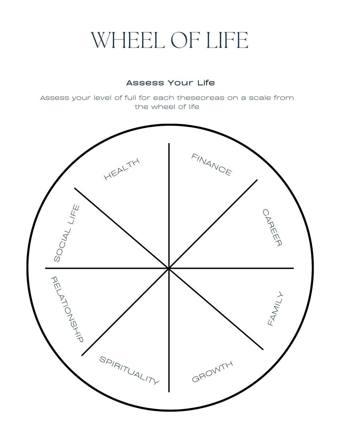 Wheel of Life Printable Planner: Self Improvement Self-care - Etsy