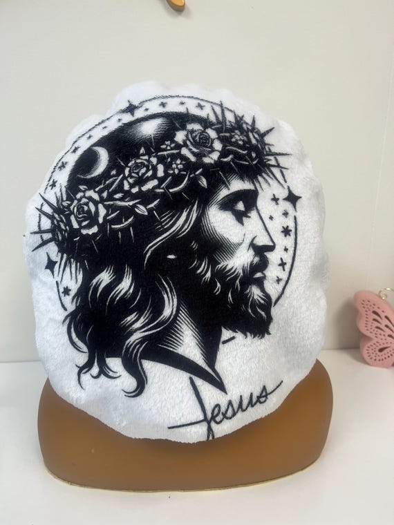Jesus Adjustable  Satin lined Hair Sleeping Bonnet
