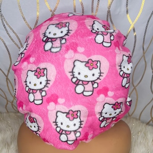 Pink Hearts Plush/ Pink Satin Reversible Bonnet