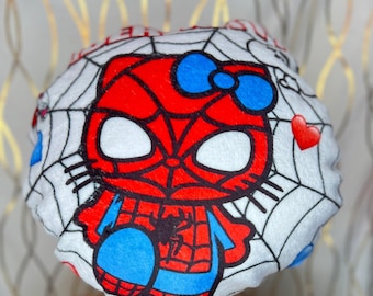 Spider kitty Adjusable Satin bonnet