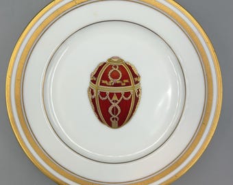 Fabergé Imperial Rosebud Egg Plate, Fine China Collectible