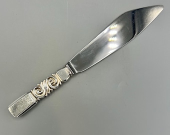 Georg Jensen SCROLL Cake Knife Sterling Handle And Stainless Blade, 10-3/8"