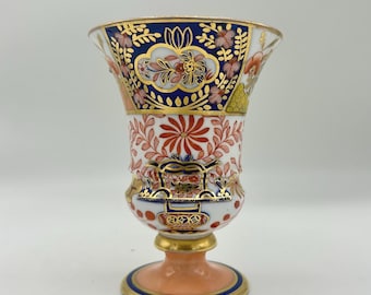 Antique Copeland Spode Imari Vase, Pattern 2701, English Bone China Footed Vase, Cobalt Gold Gilt, Victorian Estate Porcelain