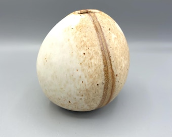Studio Pottery Signed Seed Pot Jar / Vase Isabel Parks Warren Hullow, Pennsylvania Stoneware