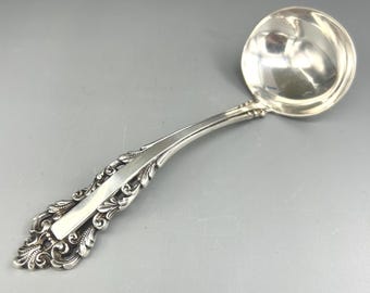 Gorham Sterling Silver Gravy Ladle, Medici Pattern Serving Spoon, 7 Inch