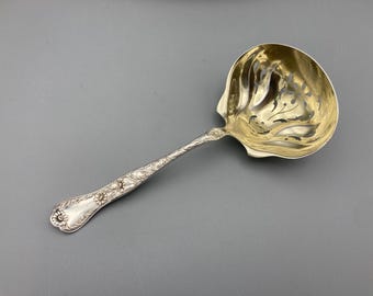 Marguerite Gorham Sterling Large Sugar Sifter w/ Gold Wash Bowl, No Monograms, 6" Length