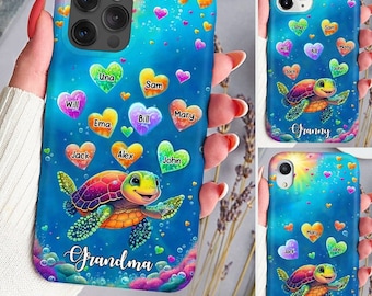 Meeresschildkröte Oma Tante Mom Sweet Heart Kinder Handyhülle, Name für Valentinstag, IPhone, Samsung, Oma Geschenk