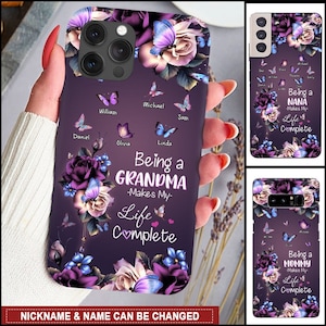 Coque personnalisée pour téléphone portable maman tante nana gigi, prénom personnalisé pour iPhone, Samsung, cadeau grand-mère, cadeau maman