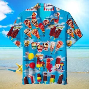 Hawaiihemd Sommer, Hawaiihemd Eis Hawaiihemden Herren Hawaiihemd, Eis Hemd, Eis am Strand, Hawaii Hemd 3