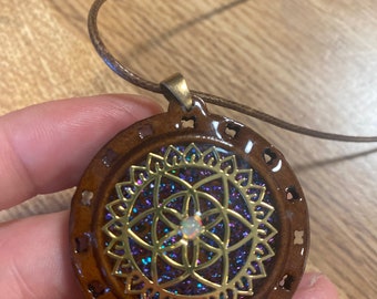 Opal Lotus Flower Pendant