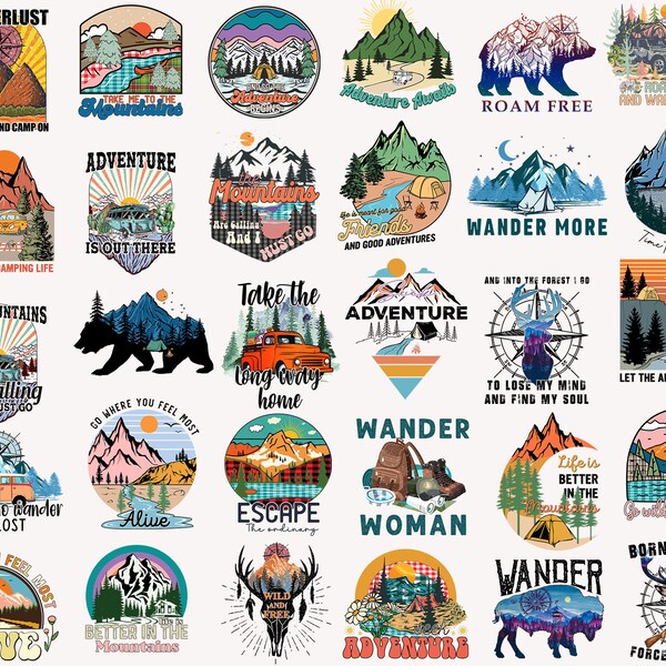 Adventure Png, Adventure Sublimation Bundle Png, Mountain Png, Geometric Mountain Png, Landscape Png, Wanderlust Png, Mountain Sublimation