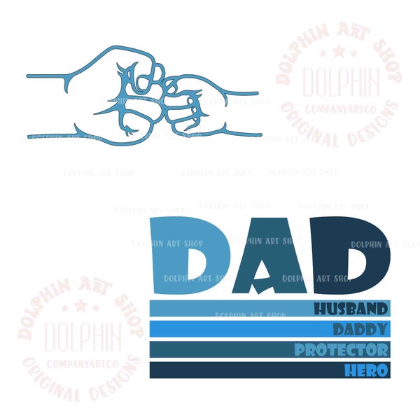 Husband Daddy Protector Hero SVG, Father Day Bundle Svg, Dad Day Svg, Hand Dad Svg, Father's Day Svg, Happy Father's Day Svg, Gift For Daddy