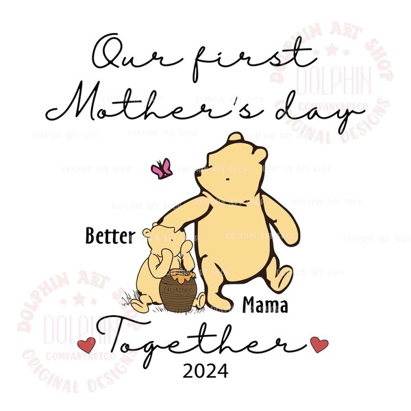 Retro Mama Bear SVG, Mother's Day Svg, Mom Life Svg, Mother Day Gift, Our First Mother's Day Svg, Better Mama Together 2024 Svg, Svg File