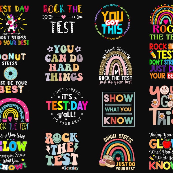 Test Day Png Bundle, Testing Day Sublimation, State Testing Png, Test Day Bundle, Teacher Team Png, Testing Quotes, Last Day Of School PNG