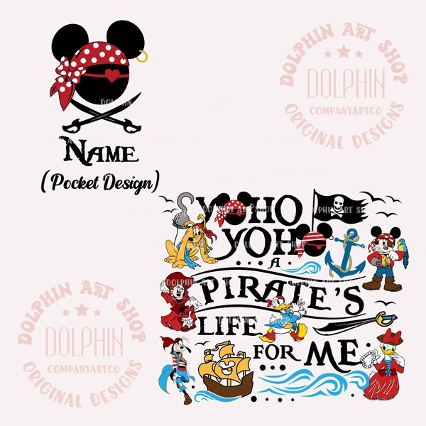 Custom Name, Bundle Pirate's Life For Me Svg, Mouse Pirate Svg Cruise Trip Svg, Family Trip Svg, Mouse Anchor Svg, Digital Download