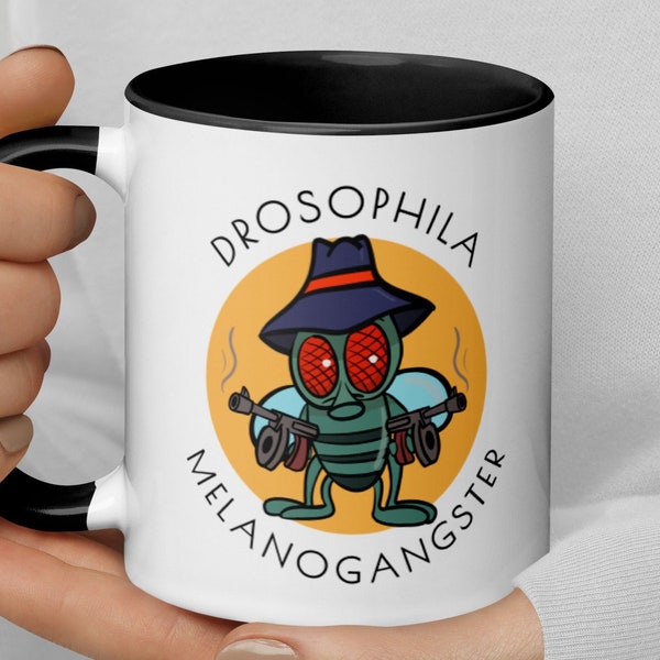 Fruit Fly Gangster Mug - Genetics - Drosophila - Funny Science - Fly Fans - Art By A Real Scientist