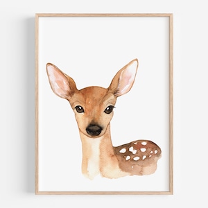 Deer Nursery Wall Art, Woodland Nursery Wall Art, Deer Nursery Decor, Deer Nursery Prints, Gender Neutral Nursery Decor, Forest Animal Print