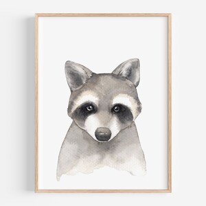 Raccoon Nursery Wall Art, Woodland Nursery Wall Art, Raccoon Nursery Decor, Raccoon Nursery Prints, Gender Neutral Nursery Decor, Boy Girl