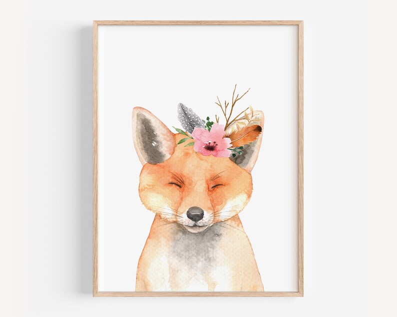 Girl Woodland Nursery Decor, Set of 3 Prints, Floral Woodland Animals ...