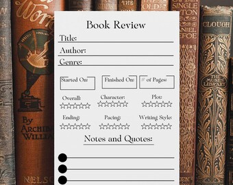 Book Review Post-it Notepad: Bookish Gift, Reader Stationery (4x6)