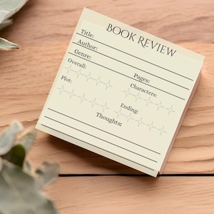 Book Review Post-it® Note Pads Gift Idea for Bookish Friends Sticky Note Book Tracker Reader Stationary 3x3 Mini Review Notepad