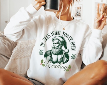 Spicy Santa Christmas Sweatshirt: Naughty Book Lover Gift