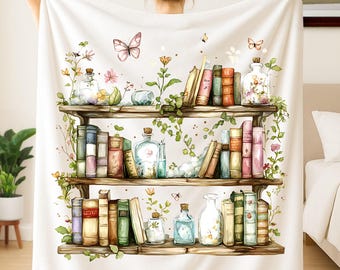 Literary Blanket Book Lover Gift Reading Nook Library Throw