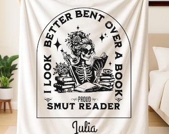 Skeleton Reading Blanket: Spicy Book Nook Decor - Gift for Book Lovers
