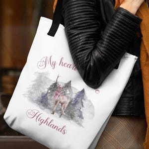 Scottish Highlands Tote Bag: Outlander Inspired Book Bag