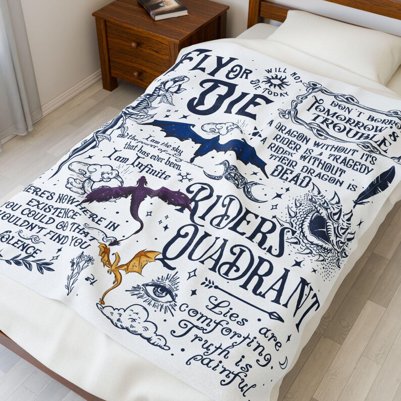 Fourth Wing Book Lover Blanket Reading Nook Throw afbeelding 7