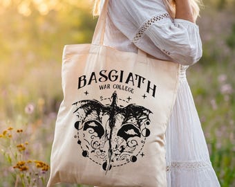 Fourth Wing Tote Bag: Basgiath War College Design, Fantasy Reader Gift