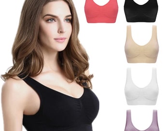 Padded Bra Ladies Sports Bra Women Seamless Bra Leisure Crop Top Vest Bandeau Comfy Comfort Girls Seamless Bra