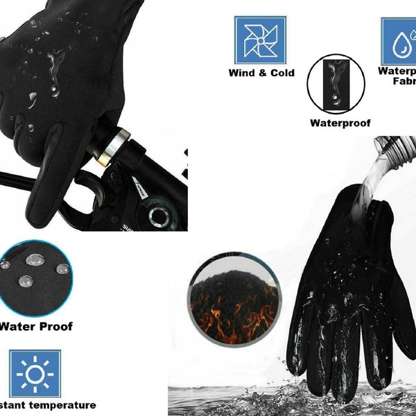 Men's Waterproof Gloves Winter Handwarmer Sports Skiing Windproof Water Proof Warm Motorcycle Riding Men Ski Hand Warmer Glove One Size