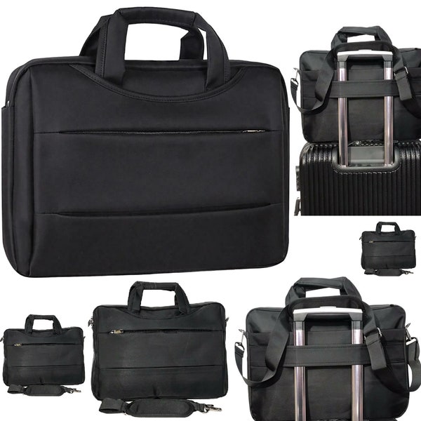Laptop Bag Mens Black Shoulder Messenger bag Briefcase Work Travel Zipper Document Office College School Carry Case Bags