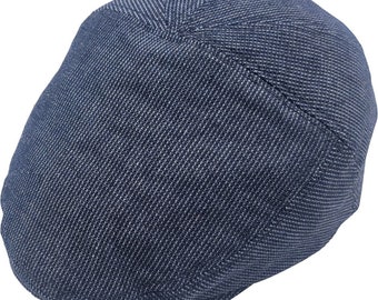 Sommer-Schiebermütze, 5-Panel-Mütze für Herren, blau, Baumwolle, Ballonmütze, Baker Boy, Herringbone, Gatsby-Mütze, Unisex, Tweed, Country-Hüte