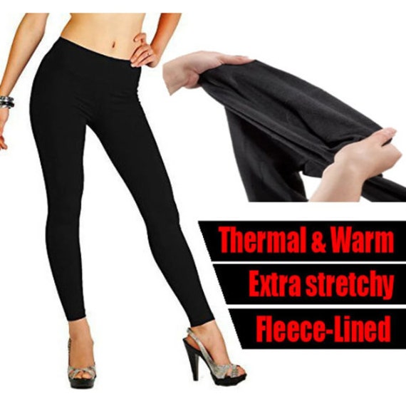 Ladies Thick Fur Fleece Lined Legging Women's Thermal Winter Sports Gym  Trousers Yoga Plus Sizes Legging UK 18-26 