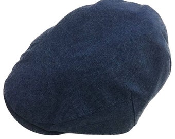 Summer Flat Cap Navy Blue Classic Cotton Mens Newsboy Baker Boy Herringbone Gatsby Cap Unisex Tweed Country Hat