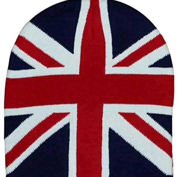 Union Jack Hat, British Without Pom Pom Hat, British Flag Ski Snowboard Winter Knitted Hat, Union Jack Beanie Hat, Great Britain Hat