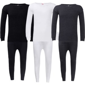 Thermal Underwear Women's Super Soft Long John Set Bottom Ski Winter Warm  Top and Bottom Black S-2XL