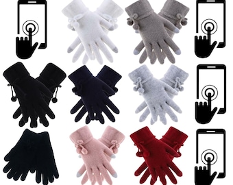 Touch Screen Thermal Gloves Women's Stretch Warm Winter Ladies Magic Soft Gloves One Size