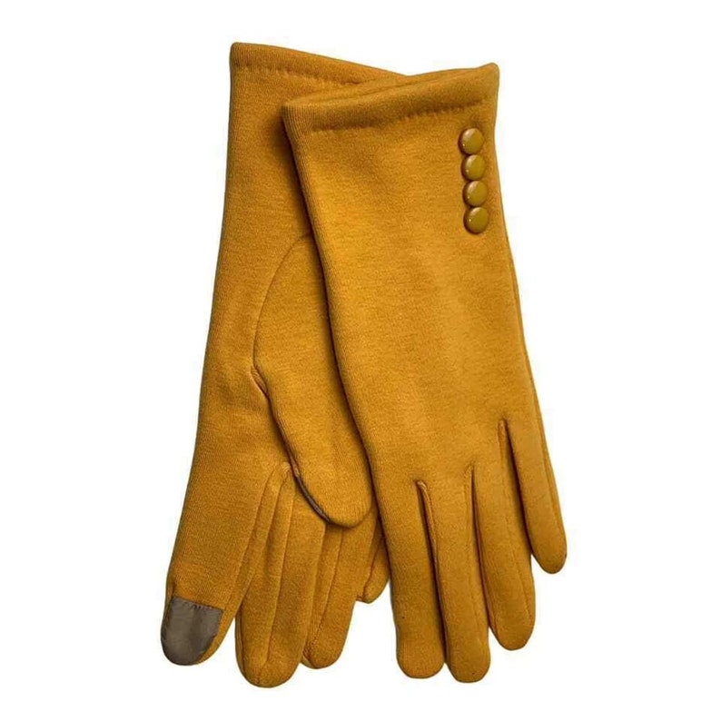 Fleece Button Gloves Thermal Touch Screen Winter Gloves Ladies Women