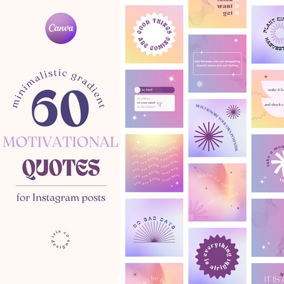 60 Instagram Inspirational Quote Pack Editable Quote - Etsy
